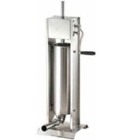 15 Litre Manuel Dikey Sucuk Dolum Makinası - Paslanmaz çelik gövde, ergonomik çevirme kolu ve dişli tahrik mekanizması. Profesyonel kasap ve şarküteri tipi dolum ekipmanı. #Gıdaİşleme #ŞarküteriEkipmanları